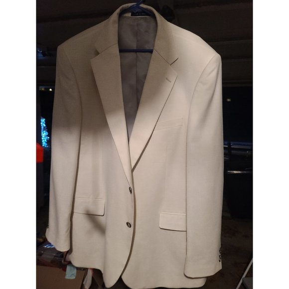 Alan Flusser Blazer Suit Jacket Mens 46 Long Silk Blend Ivory - Picture 1 of 1